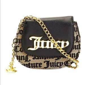 Juicy Couture Black and Gold Crossbody Bag